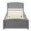 Lit plateforme gris avec lit gigogne gris pour une construction sereine et confortable