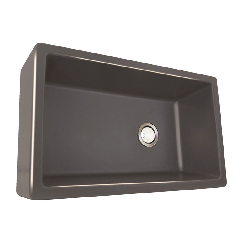 Plymouth 32.75'' L Single Basin Kitchen Sink, Titanium Gray