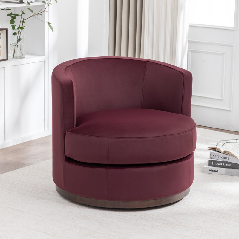 Fauteuil demi-tonneau Arabella, Mohair Merlot Rose Performance