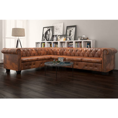 Canapé de coin 6 places Youd Chesterfield