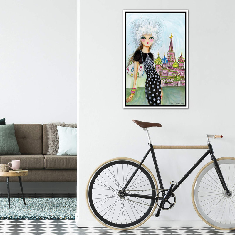 Art de Moscou, H 60 po x l 40po x P 1,5 po, Toile blanche encadrée