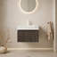 Meuble-lavabo flottant espresso 24 po avec comptoir blanc Carrara, lavabo en céramique et 1 trou de robinet-1376963629