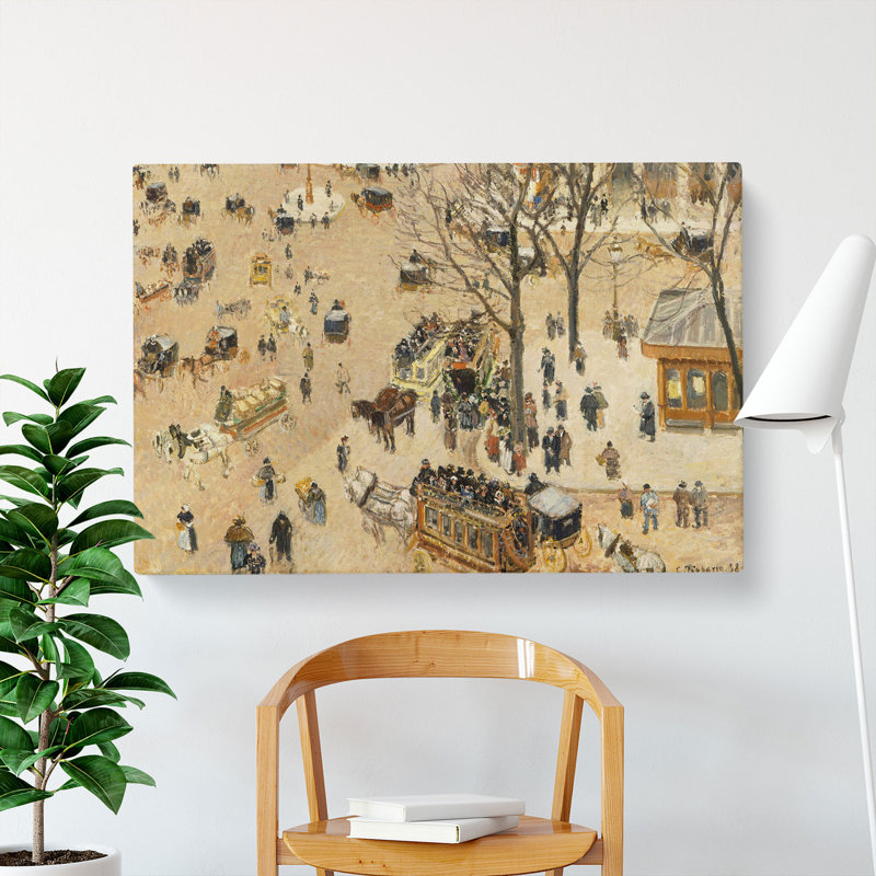 Theatre Place by Camille Pissarro - Wrapped Canvas Painting, 40cm H x 60cm W x 3cm D