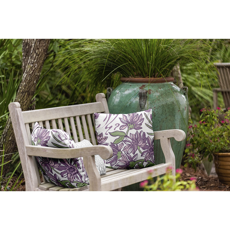 Housse et insert de coussin décoratif floral floral, H 16 po x l 16 po x P 3 po, Mauve