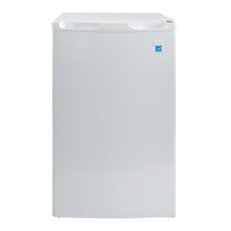 Compact White Energy Star Mini Fridge with Adjustable Shelves