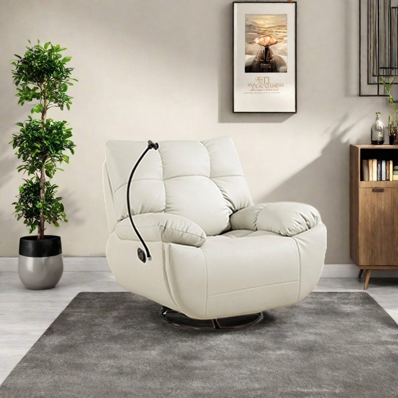 Chaise longue à 360 °, Blanc cassé