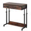 Bureau portatif pour ordinateur portable avec tiroir et roulettes, bureau à roulettes pour travailler à la maison