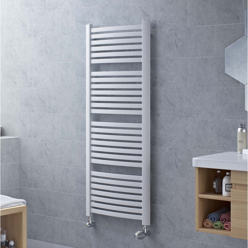 Annabella Designer Towel Rail Heated Towel Rails, White, 139.5cm H x 58cm W x 7.4cm D