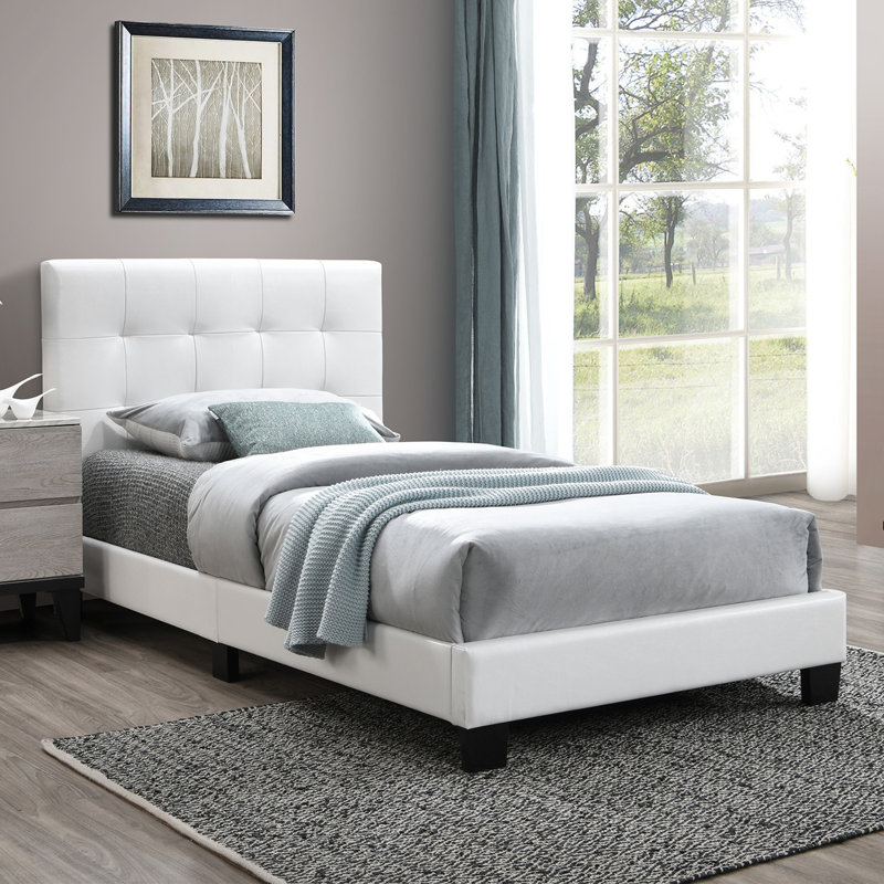 Lit plateforme, Simple, Blanc