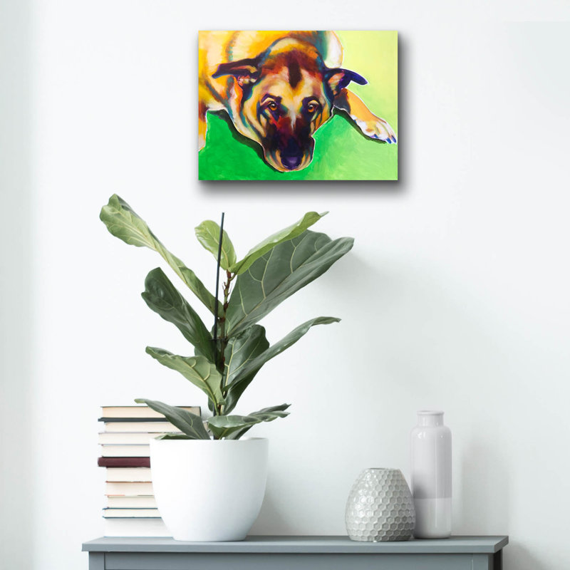 «German Shepherd - Stanley Boy» par Dawg Painter, H 12 po x l 16 po