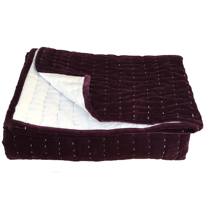 Solid Colour Bedspread, Aubergine