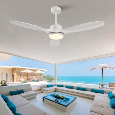 52" 3 Blade Ceiling Fan With Remote Control And Led Light
