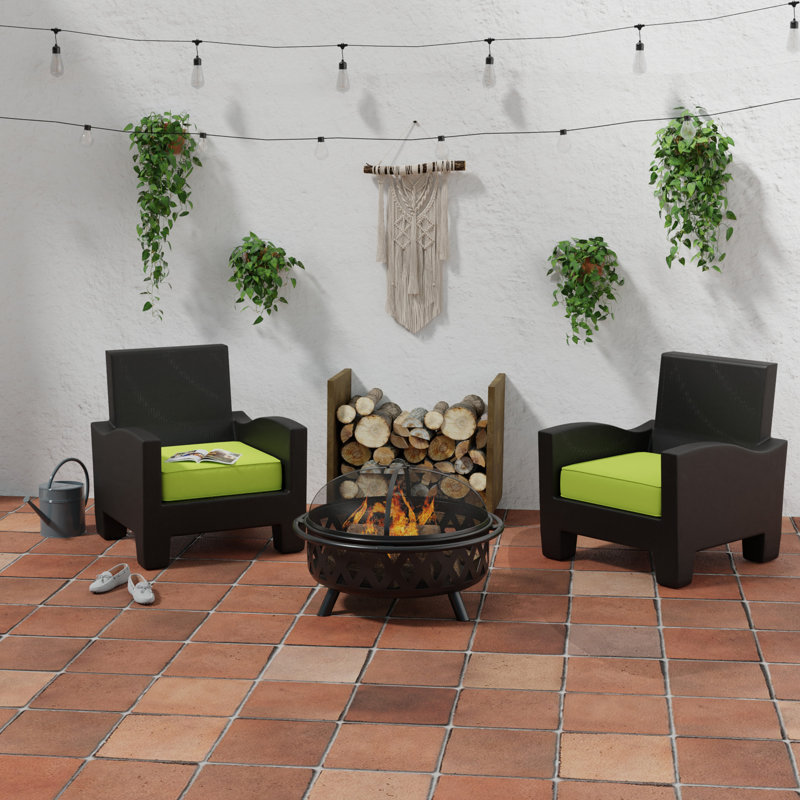 Sunbrella 23" x 22" Outdoor Deep Seat Cushion Set with Ties and Welt, Canvas Macaw
