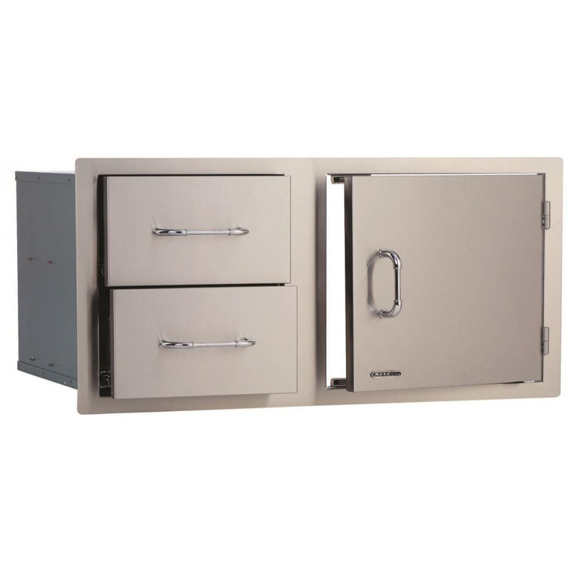 Tiroir de porte en acier inoxydable de 38 pouces avec tiroirs à fermeture en douceur Bull Outdoor Products