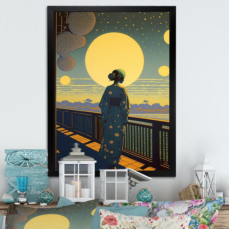 Marcher vers la pleine lune VII Marcher vers la pleine lune VII - reproduction sur toile, H 20 po x l 12 po x P 1 po
