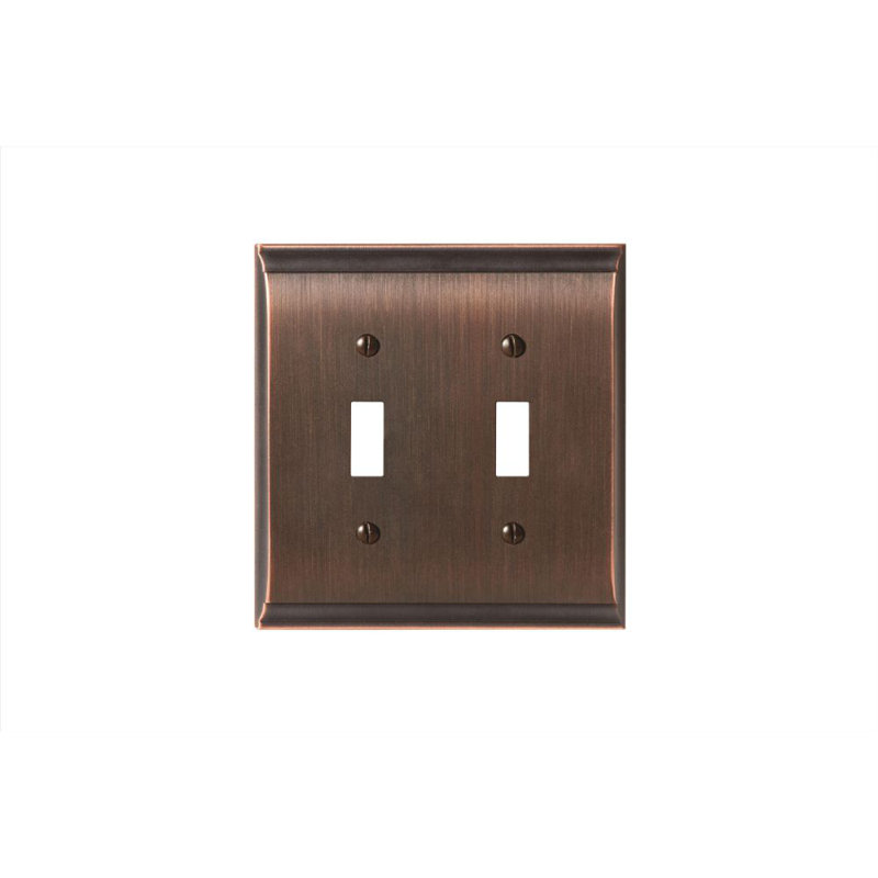 Candler 2-Gang Toggle Light Switch Wall Plate, Oil Rubbed Bronze