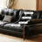 Black Faux Leather Modular Sofa cushion couch-800977095-800977094