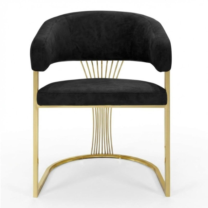Leather Upholstered Dining Chair, Black