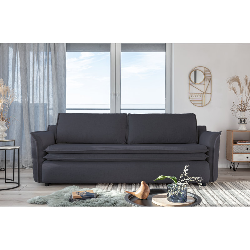 Charming Charlie 3 Seater Sofa Bed, Dark Grey