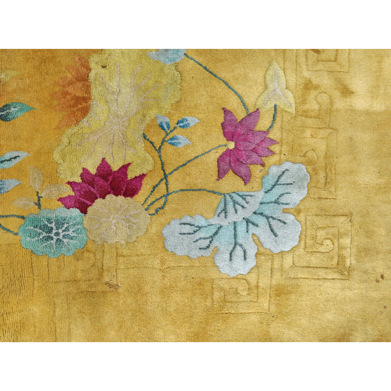 Antique Chinese - Art Deco Yellow 1930s Rug