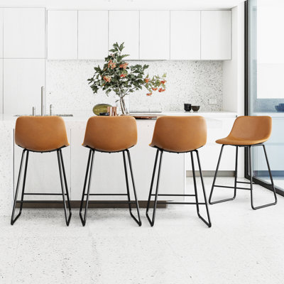 Hambrook Upholstered Faux Leather Counter Stool