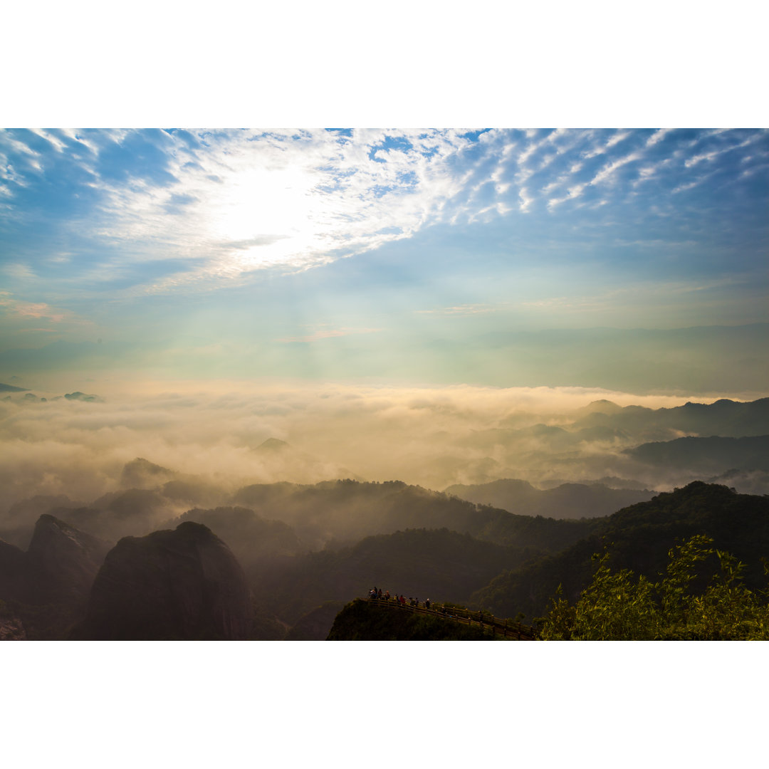 Bajiaozhai Berg von BIHAIBO - Druck auf Leinwand ohne Rahmen