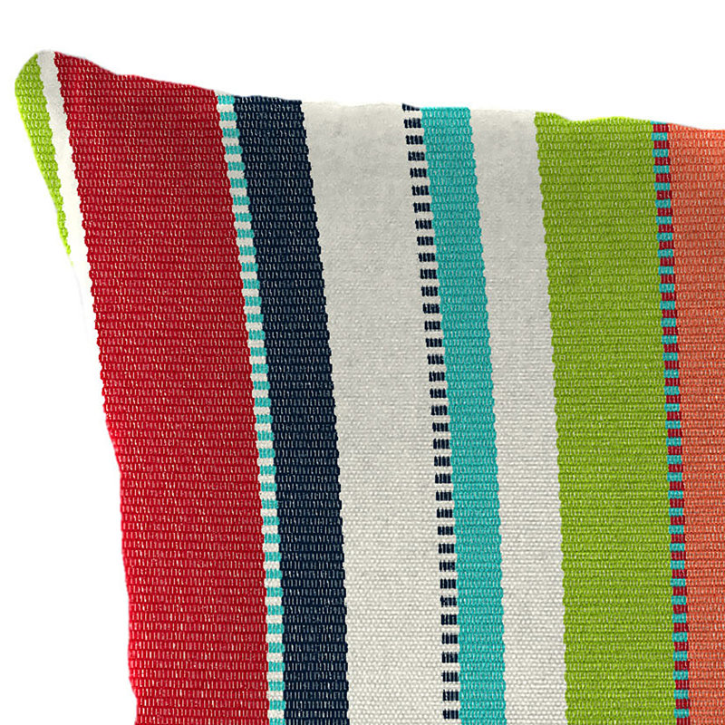 Sunbrella Outdoor Throw Pillow, Carousel Confetti Stripe Sunbrella®, 16" H x 16" W