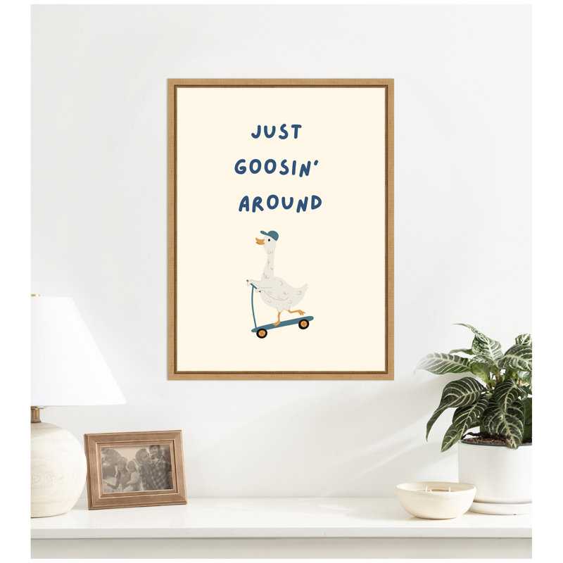 «Just Goosin Around» par Laura Moss, reproduction d'art sur toile encadrée