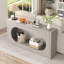 Console 63 po à grain de bois gris moderne avec tiroir de rangement