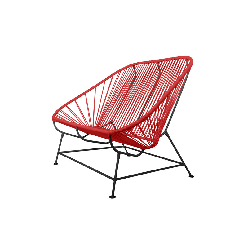 InLove Indoor/Outdoor Handmade Loveseat, Red/Black