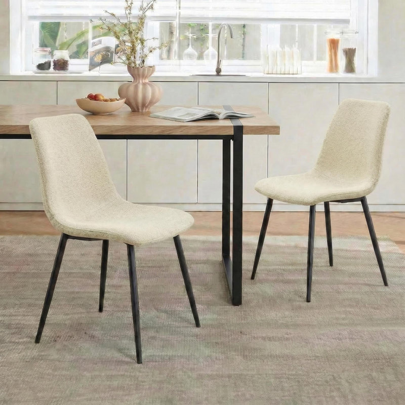 Modern Industrial 5-piece Dining Set, Rectangular Kitchen Table And 4 Upholstered Chairs