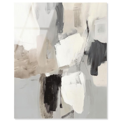Art mural abstrait gris anthracite et crème II par Art Remedy, prêt à accrocher, 16 x 20