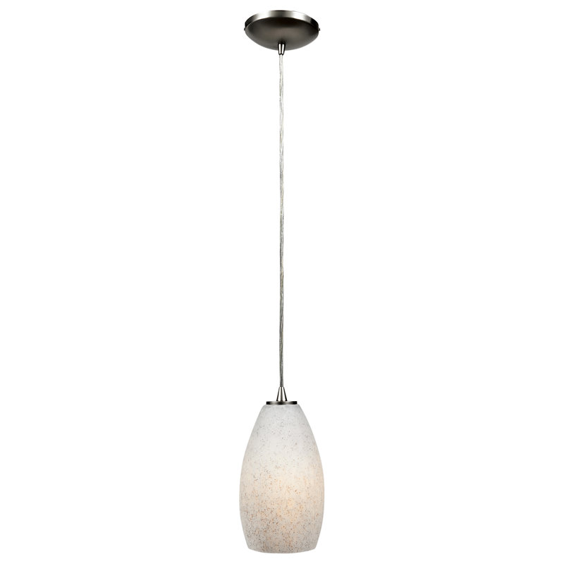 Carballo 1 - Light Single Pendant, Brushed Steel, Brown Stone