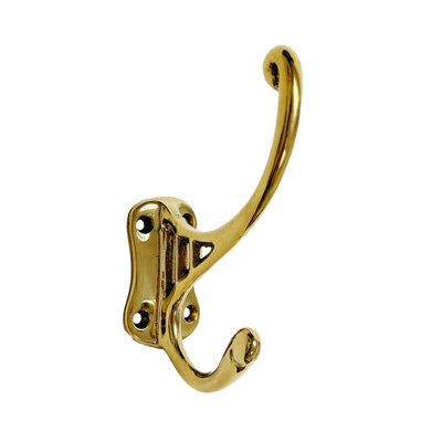 Polished Unlacquered Brass Wall Hook