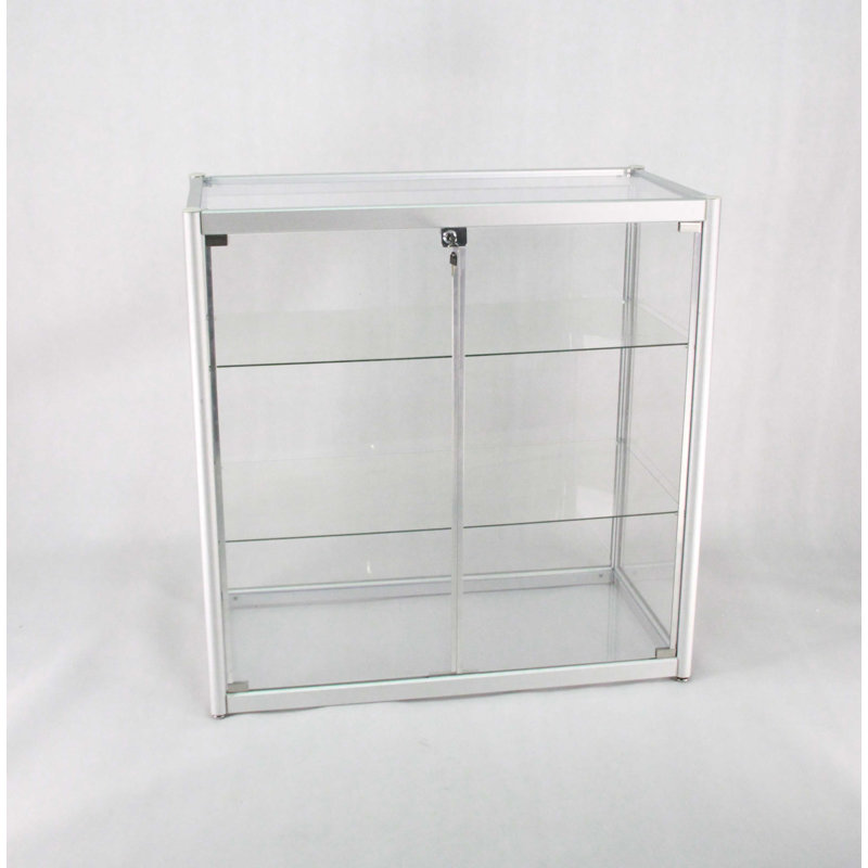 Vitrine en aluminium et verre, porte battante avec serrures 102729