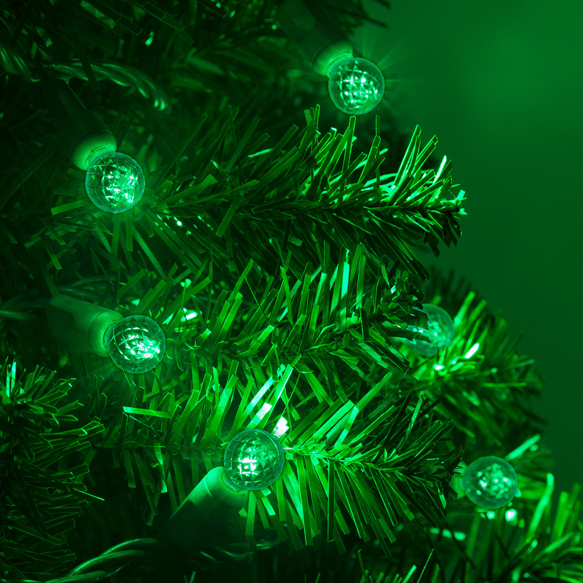 70-Light LED Mini Globe String Lights, Green