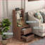 Table de chevet moderne en bois avec station de charge et rangement, assemblage facile-983732169