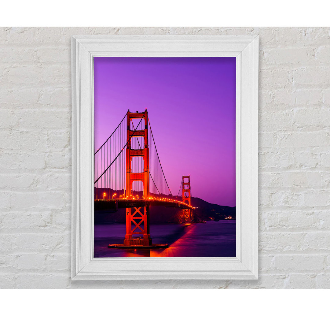 Golden Gate Bridge Pink Sky Glow Gerahmter Druck