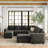 Shavera 8 - Piece Velvet Sectional Sofa Livingroom Coner Couch with 2 Storage Ottomans-1857524873