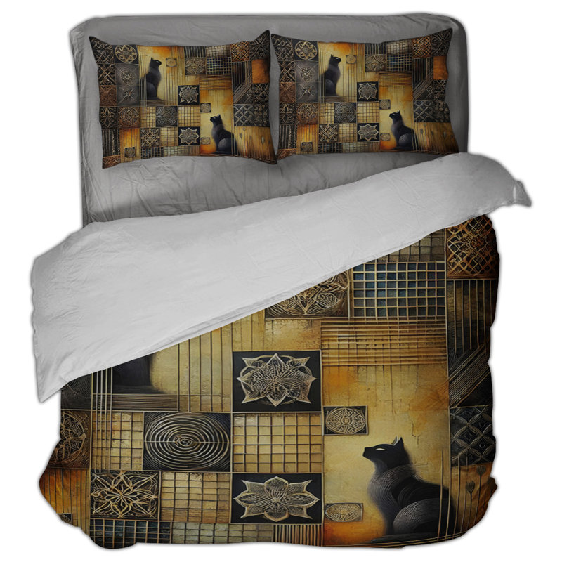 Two Cats Comforter Set, Queen Comforter + 1 Standard Pillowcase