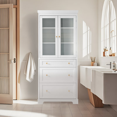 70.11" Modern Tall Freestanding Bathroom Cabinet