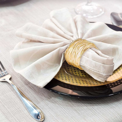 12 Pack Twisted Wire Mesh Napkin Rings, Gold Napkin Holders For Wedding Party Christmas Dinner, Decorative Table Settings