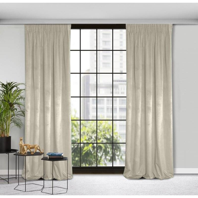 Rosa Blackout Single Curtain, Beige, Width 250  x Drop 140 cm
