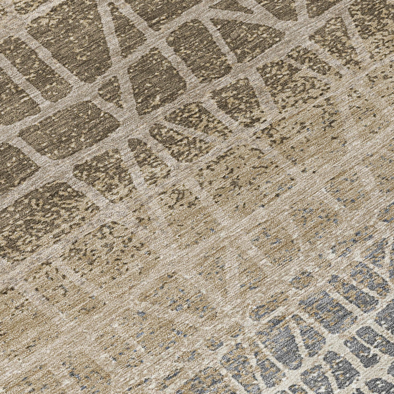 Machine Washable Indoor/Outdoor Raemoore ACN2404 Geometric Rug, Rectangle 1'8" x 2'6"