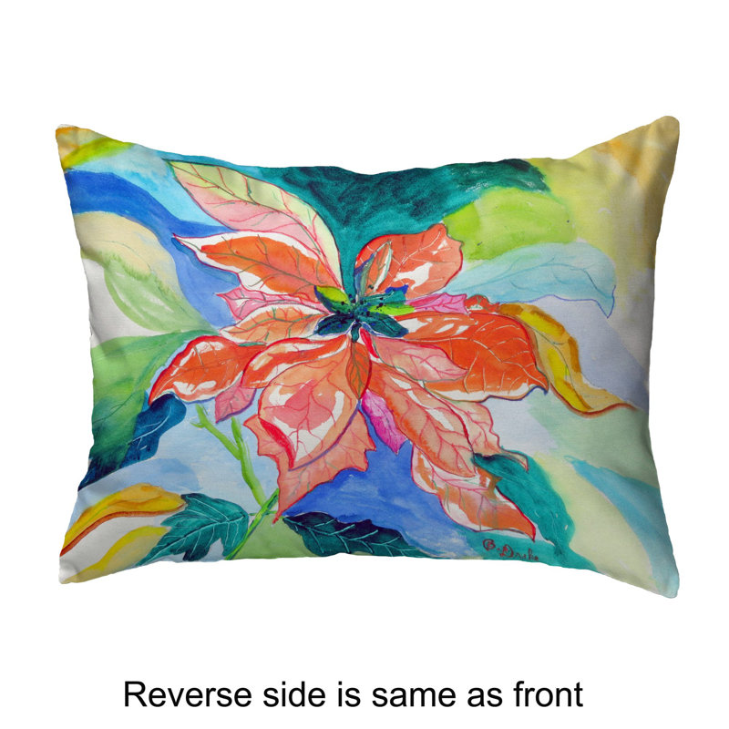  Coussin décoratif intérieur / extérieur Peach Poinsettia