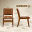 Ensemble de 2 chaises de salle à manger rembourrées en cuir polyuréthane brun