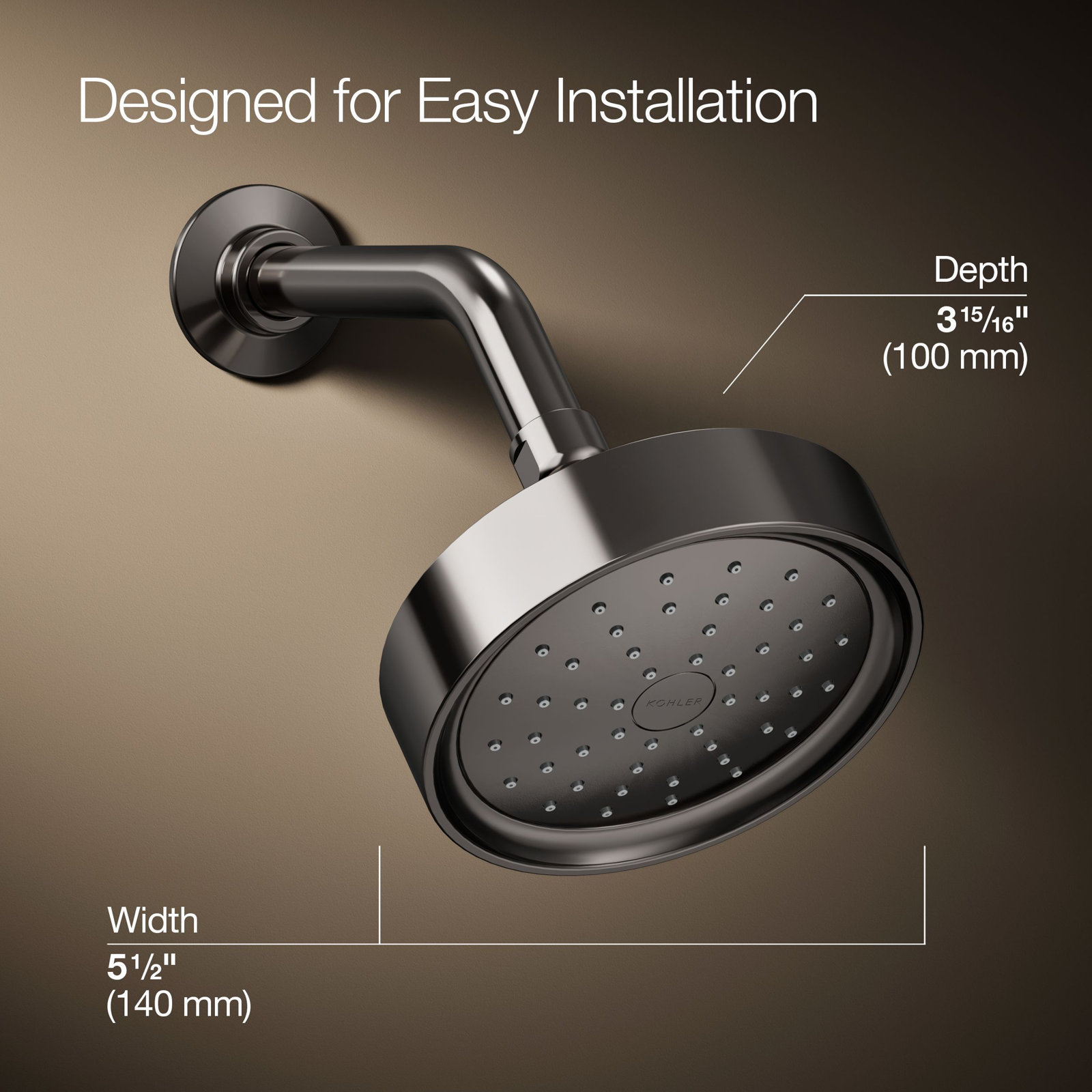 Purist 2.5 GPM Fixed Shower Head, Vibrant Titanium