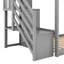 Lit simple au-dessus d'un lit superposé avec glissade en gris - pin et structure durables, espace pour l'option d'escalier de la chambre à coucher permettant d'économiser de l'espace-1477922954
