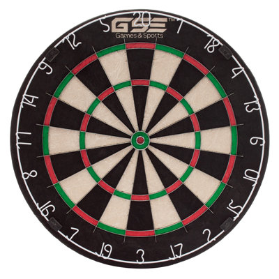 Jeu de fléchettes en poils de qualité professionnelle GSE de 18 pouces. Jeu de fléchettes Tournament à pointe en acier avec fibres de sisal auto-cicatrisantes de qualité AAA