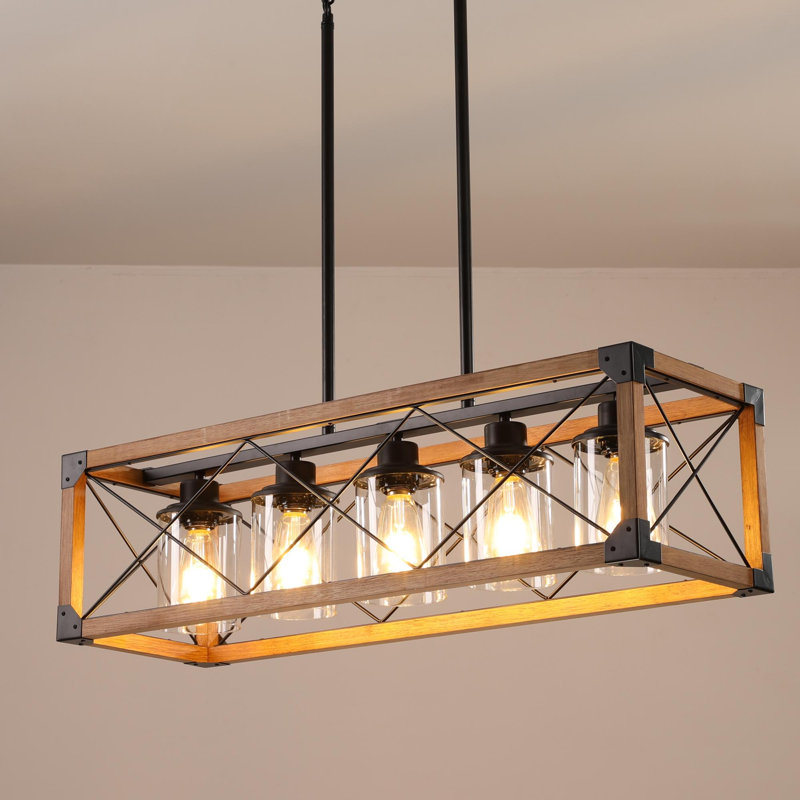 Rectangle Wood Chandelier